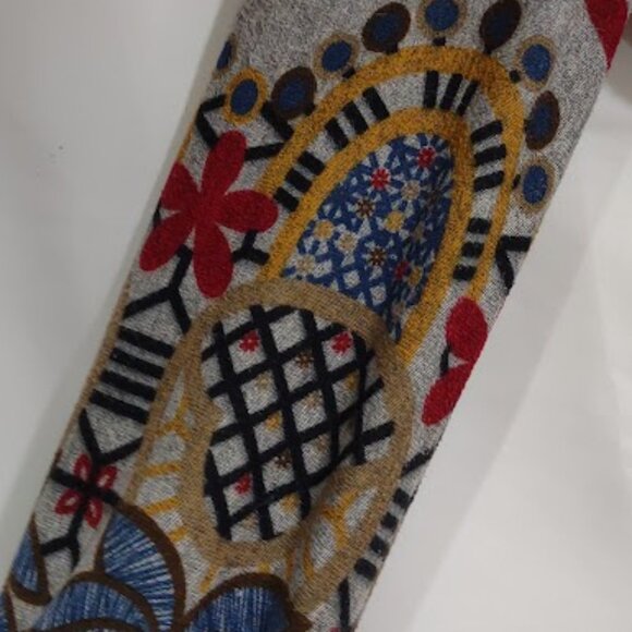 ARYEH KNIT BOHO VINTAGE HIPPIE PEASANT DRESS FESTIVE HOLIDAY SCOOP NECK, SIZE L - Picture 7 of 16